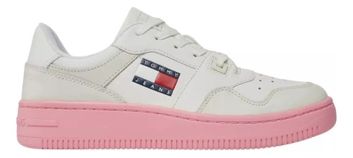 Tenis Tommy Hilfiger Retro Basket Blanco Mujer En0en02505-th