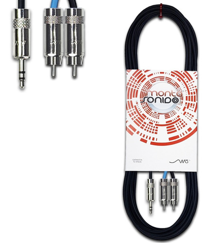 Cable Audio Miniplug A 2 Rca  6 Mts Neutrik Pc Mixer