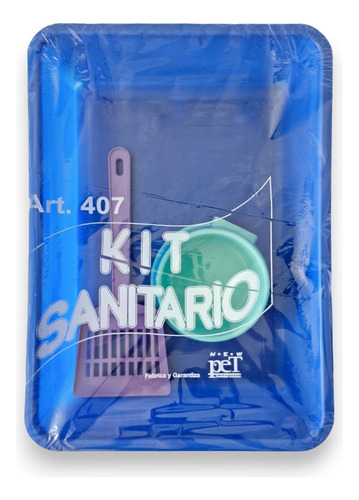 Kit Sanitario Grande Gatos Bandeja Palita Comedero Higiene