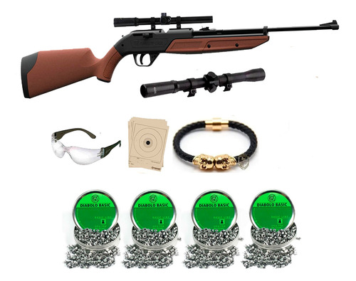 Kit Rifle Aire Crosman 760 + Mira Telescopica + Diabolos 4.5