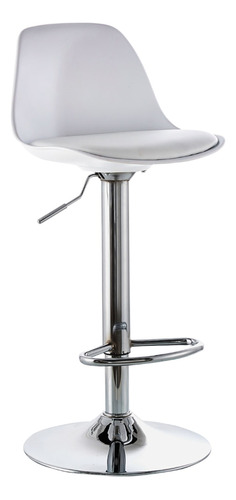 Silla Eames Tulip Bar Acolchada Cuero Pu Blanca Akivoy