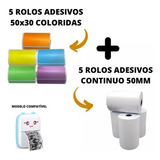 Etiqueta Adesiva Para Mini Impressora Gatinho - 10 Rolos