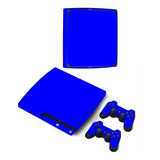 Skin Personalizado Para Ps3 Slim Azul (0235)