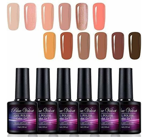 Esmalte De Uñas - Gel Polish Set Blue Velvet 12pcs Soak 