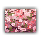 Cuadro Decorativo Sakura Con Flores Grandes Y Hojas 50x40cm