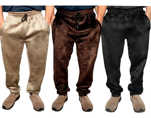 Pack 3 Pantalones Buzo Jogger Hombre Plush