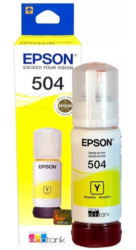 Botella De Tinta Original Epson T 504 Amarilla L6171 L6191