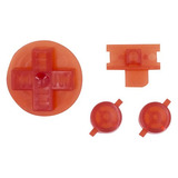 Set Botones Color Rojo Transparente Para Game Boy (dmg)