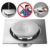 Ralo Inteligente Click Quadrado Inox Banheiro Lavabo 