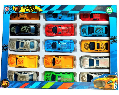 Kit 15 Carrinhos Coloridos Coleção Carros Brinquedo Infantil