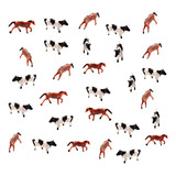 Juego De 30 Figuras De Caballos De Vacas En Miniatura, Mini