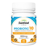 Suplemento Em Cápsulas Sunfood Probiotic 10 Probióticos Sabor Sem Sabor