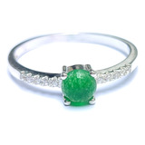 Anillo De Compromiso En Plata Y Jade Natural 