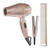 Combo Viajero Babyliss Pro Secador+plancha Rose Gold+peine