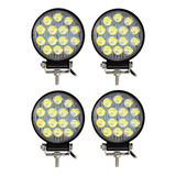 Kit X4 Faro Auxiliar Led 42w 14 Leds Universal Camioneta 4x4