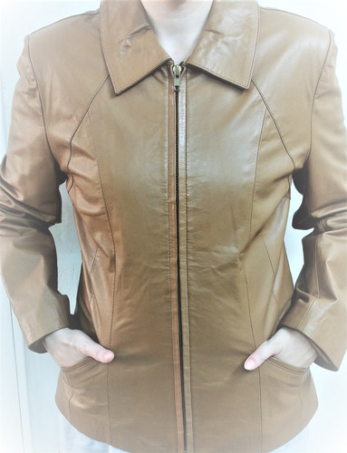 Campera De Cuero   Camel  Otoño-invierno