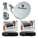 Kit  Antena Parabólica Ku Century Com 2 Midiabox B5 60cm 5g