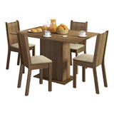 Juego Comedor Lexy Madesa Mesa Tapa De Madera 4 Sillas M/b