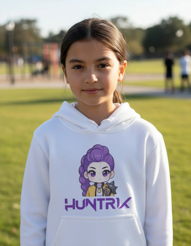 Sudadera K-pop Demon Hunters Niña Huntrix Blanca