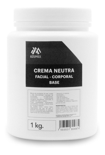  Crema Neutra Facial Corporal Base Sin Aroma 1 Kilogramo Tipo De Envase Tarro