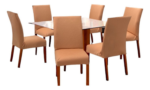 4 Capas Pra Cadeira Grande Jantar Malha Luxo C/ Elástico 