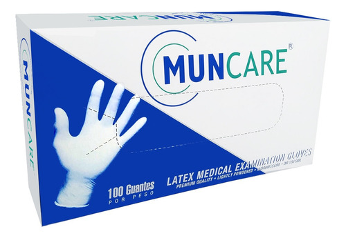 Caja Guantes Examen Latex Desechables  X 100 Unds. Muncare