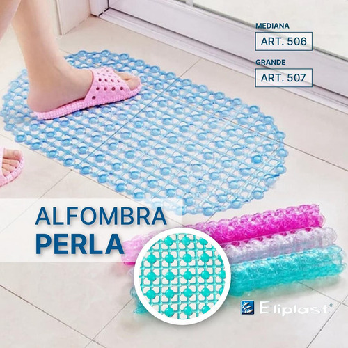 Alfombra Baño Ducha Ventosas Antideslizante Perla G Eliplast