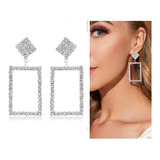 Aretes  Largos Rectangulares Piedras Zirconias