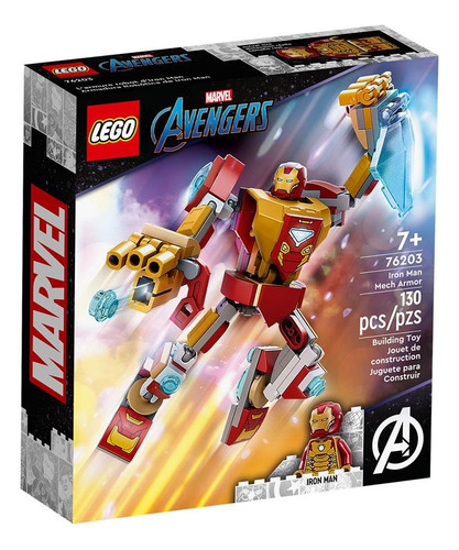 Lego Marvel Armadura Mecánica Iron Man Set Completo Cantidad De Piezas 130