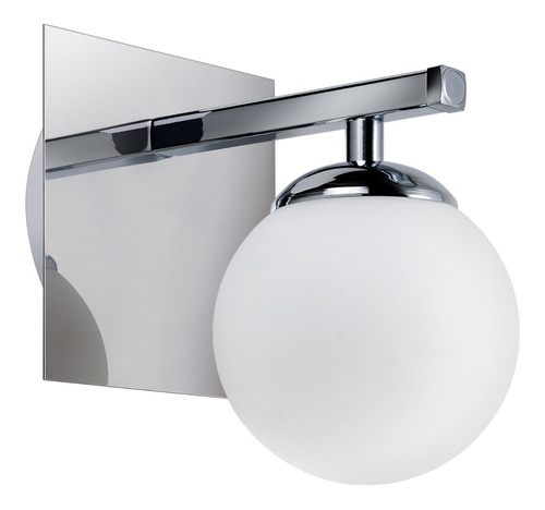 Aplique 1 Luz Elyn Cromo Globo Opal Apto Led G9 Deco