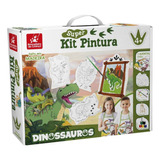 Kit De Pintura Infantil Cavalete Avental Godê Pincel E Tinta