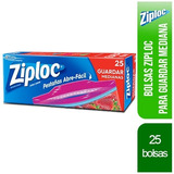 Ziploc Bolsas Para Guardar Medianas - 25 Bolsas/caja