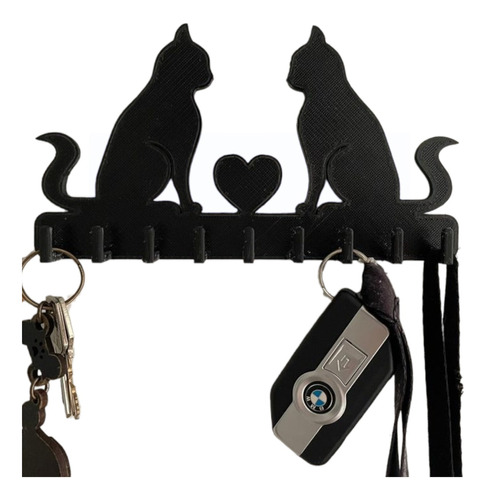 Porta Llaves De Pared Gatos Enamorados