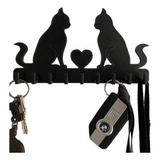 Porta Llaves De Pared Gatos Enamorados