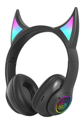 Auricular Vincha Bluetooth Led Rgb Diablo Aux Micro Sd Oreja