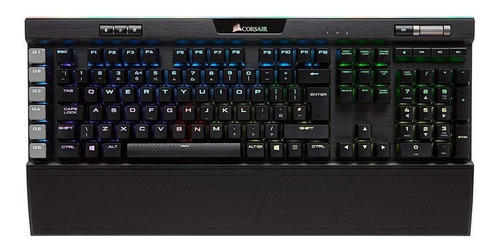 Teclado Gamer Corsair Platinum K95 Qwerty Cherry Mx Rgb Brown Inglés Us Color Negro Con Luz Rgb