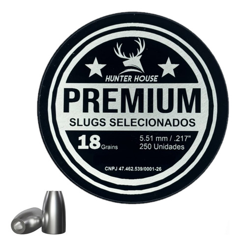 Chumbinho Hunter House Slug Premium 5.51mm 18gr 217 Precison