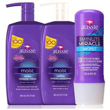 Aussie Kit Moist Shampoo Condicionador 865ml E Máscara 236ml