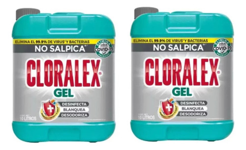 2 Blanqueador En Gel Cloralex No Salpica 20l Rinde El Doble!