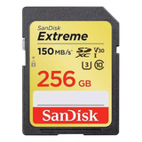 Cartão Sd Sdxc Sandisk Extreme 256gb U3 150mbs Lacrado