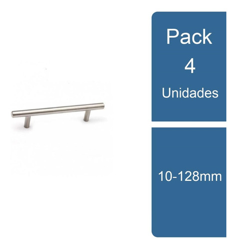 Pack 4 Manilla Tirador Para Cajones Tivo Inox 10-128mm Dmc