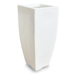 Vaso De Planta Quadrado Alto Em Polietileno 90x40 Cm Branco