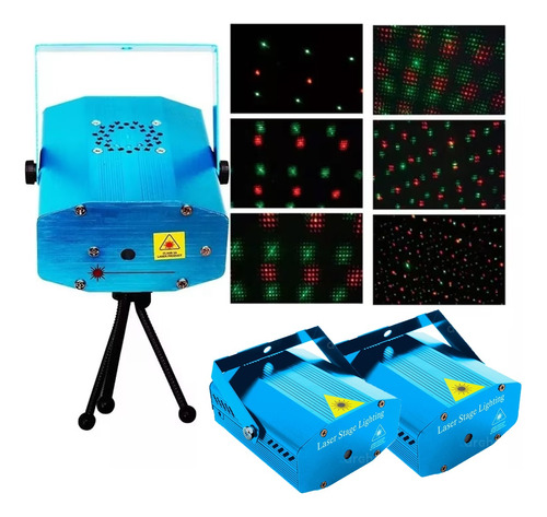 3pz Proyector Laser Luz Led Audioritmico Color Figuras + Tri