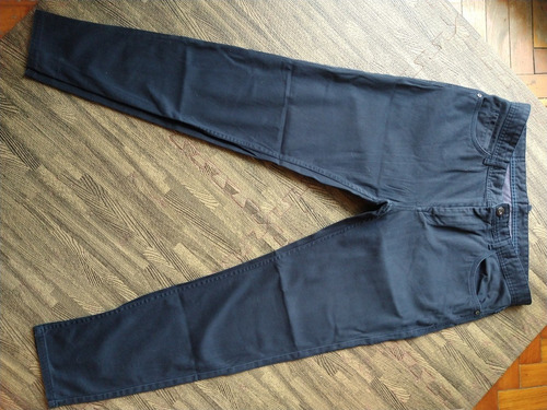 Pantalón Azul De Algodón Zara Man Eur44 Usa34 Mex34