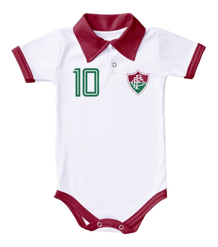 Body De Bebê Fluminense Camisa Polo Oficial