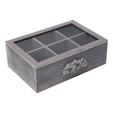 Caja De Te Porta Te Caja De Madera Para Te Gris 6 Divisiones