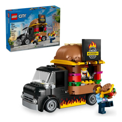 LEGO® City Camioneta Hamburguesería de juguete, set de construcción con camioneta y cocina, minifigura de una vendedora y accesorios, para mayores de 5 años 60404 | Envío gratis