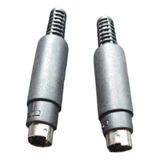 Plug Mini Din 6 Pinos Macho P/cabo Conector 6cm (2 Peças)