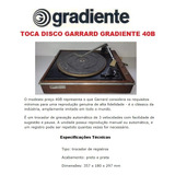 Catálogo / Folder: Toca Disco Gradiente Garrard 40b#novo Okm