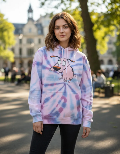 Sudadera Hoodie Tie Dye Con Coraje, El Perro Cobarde